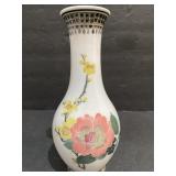 Asian vase with floral and asian script