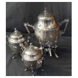 A set of  3 meridian Britainian silver plate wares