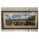 Signed and numbered baseball game lithograph