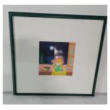 Signed oil painting moonrise buquet , image 9.5"