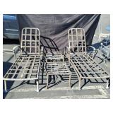 4pc aluminum patio set, lounge 29.5"w x 67"d x