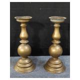 Pair of brass candle holders