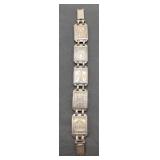 Antique silver toned Paris scene bracelet