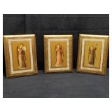 Group of 3 Italian religious prints on wood, 8" x