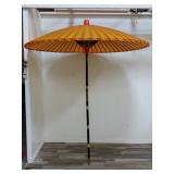 Vintage Asian style wood & paper patio table