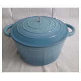 Enameled cast iron pot with lid, vintage