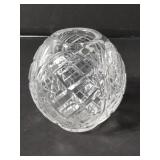 Initialed S. T. Crystal vase 7" x 5"