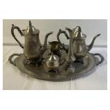 Oneida silver plated coffee and tea set and