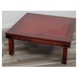 Vintage Asian folding tea table 13"h x 31"sq.