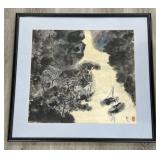 Signed, Asian water color painting framed