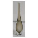 Signed art glass bud vase 12" x 2"