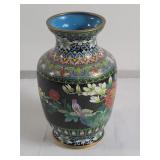 Cloisonne vase made in China 9" x 6"