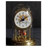 German quartz small glass dome clock, 6"