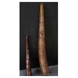 Pair of folk art carved wood viking