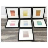 Set of 7 West Elm framed paint swatch wall art