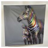 Oil painting on canvas of zebra