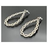 Scratch tested silver teardrop earrings, 4.57g