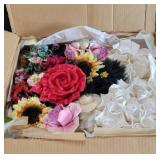 Group of vintage flower pins for hats / lapel /