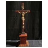 Vintage mahogany & bronze crucifix