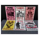 Group of posters, James brown, pink Floyd, Janet