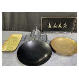 Brass Chinese dragon bowl, big plastic black