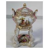 Porcelain handpainted pin hat holder , we think