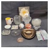 Group of vintage glassware / ash trays & misc.