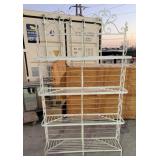 Vintage wrought iron hand crafted bakers rack or