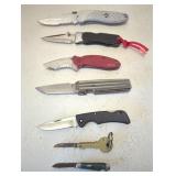 Bag of seven pocket knives - some vintage