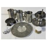 Box of  Pewter, aluminum pcs etc box lot