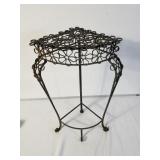 Floral metal plant stand 23" x 13"