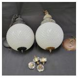 Vintage pair of Mid-century style hanging corner