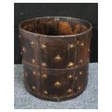 Vintage metal & wood waste basket