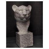 Composite cheetah bust, 12"