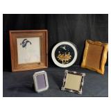 Box of miscellaneous wall clock, Asian print,