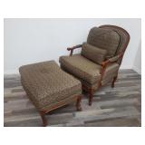 Ethan Allen occasional armchair with ottoman