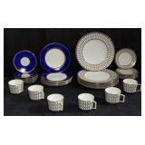 Wedgewood China, white & royal blue w/gold, (38