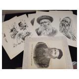 Yuda signed & numbered prints & antique book