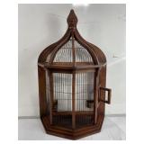 Pine wall hanging birdcage
