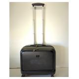 Rolling black suitcase / laptop bag. 16x19x9".