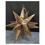 Metal and glass beed star hanging lamp