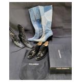 Group of ladies vintage designer boots & shoes /