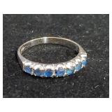 Jewelry: Sapphire 18kt white gold ring, size 5 1/4