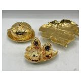 Vintage Royal Winton Grimwades gold rosebud 8 pc