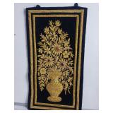 Hand woven colored stones floral wall art tapestry