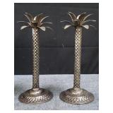 Pair of modern tin candle holders
