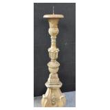 Vintage hand Carved wood candle holder