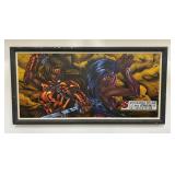 Oil painting on canvas comic art signed