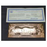 2000 $10 22k Gold leaf Buffalo Bill paper money