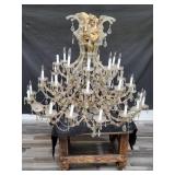 Vintage large crystal chandelier 39"h x 52"diam.